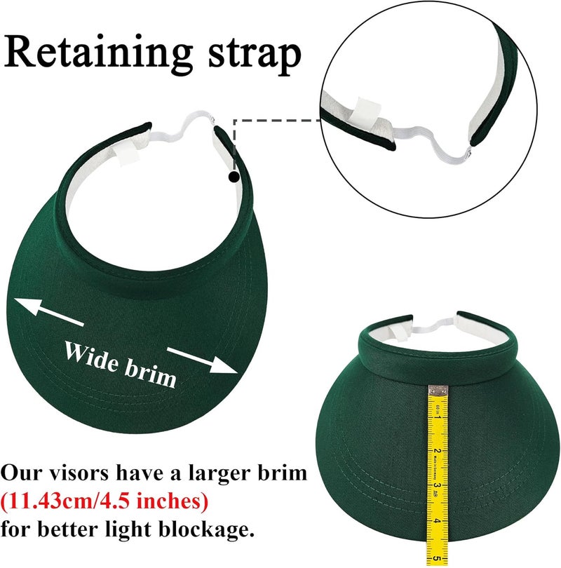 Beevarn Store 2 Pack Sun Visors Women Wide Brim Clip on Summer Hats Adjustable UV Protection - Image 3